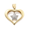 Rack Plating Brass with Cubic Zirconia Pendants KK-Q017-10D-G-1