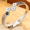 304 Stainless Steel & Acrylic Hinged Bangles for Women WG97382-02-2