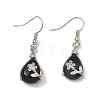 Natural Black Stone Dangle Earrings EJEW-XCP0001-26-1