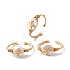 Brass Cuff Open Rings RJEW-D344-03G-4