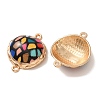 Printed Alloy Enamel Connector Charms AL-CBA2638-01D-2