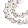 Electroplate Transparent Glass Beads Strands X1-EGLA-N020-03H-3