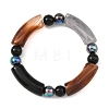 Opaque Acrylic Tube Beaded Stretch Bracelets BJEW-JB14454-2