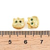 Brass Pave Cubic Zirconia Beads KK-A292-01G-3