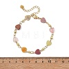 Heart Natural Rose Quartz & Cherry Quartz Glass & Rhodonite & Crazy Agate & Synthetic Goldstone Beaded Link Chain Bracelets for Women BJEW-JB13910-3