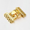 5 Strands Alloy and Brass Fold Over Clasps PALLOY-N0112-02G-2