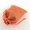 Polyester Imitation Burlap Packing Pouches Drawstring Bags ABAG-R004-18x13cm-02-2