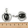 Natural Obsidian with Clear Cubic Zirconia Pendants G-G133-03P-23-3