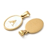 Natural Shell Oval with Initial Pendants STAS-I351-23G-A-2
