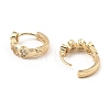 Brass with Cubic Zirconia Hoop Earrings EJEW-D078-26KCG-2