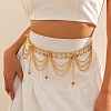 Alloy Twisted Chain Heart Tassel Waist Chains for Women WG6FFC1-01-2