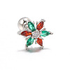 Snowflake Brass Cubic Zirconia Stud Earrings FS-WGD4C14-06-1