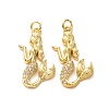 Brass Micro Pave Clear Cubic Zirconia Pendants CU-E003-18G-29-1