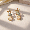 Alloy Enamel Stud Earrings EJEW-Z172-04G-1