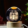 Religious Element Glass Crystal Ball Crystal Ball with Wood Stand PW-WG7CA34-05-1