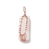 Copper Wire Wrapped Natural Selenite Big Pendants KK-E086-01RG-3