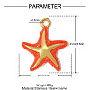 304 Stainless Steel with Red Enamel Pendants SA-OY003-38G-2