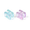 UV Plating Transparent Acrylic European Beads OACR-M027-02H-3