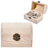Wood Treasure Chest Storage Boxes with Hinged Lid and Metal Clasps AJEW-GF0014-35A-1