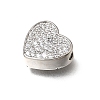 Valentine's Day Brass Micro Pave Clear Cubic Zirconia Beads KK-K427-30P-2