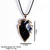 Black Obsidian Arrowhead Pendant Natural Stone Irregular Shield Necklace Jewelry CV2982-1-3