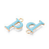 Rack Plating Alloy Enamel Pendants ENAM-T024-53P-G-2