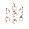 CZ Brass Micro Pave Cubic Zirconia Horse Shoe Charms LS-ZIRC-L018-13RG-1