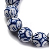 Handmade Blue and White Porcelain Beads Strands PORC-I027-03A-3