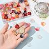 100Pcs 10 Colors Transparent Glass Petal Pendants GLAA-FS0002-71-5