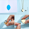 2Pcs 2 Colors Stainless Steel Heart Cinerary Casket Pendant Necklaces NJEW-CN0001-26-6
