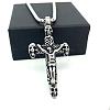 Vintage Punk 304 Stainless Steel Skull Jesus Cross Pendant Necklaces for Men AP1253-1