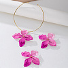 Flower Alloy Stud Earrings & Pendant Choker Sets for Women WG356AA-01-3