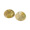 Spray Painted Natural Akoya Shell Connector Charms BSHE-S304-17A-2