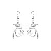 Flower with Rabbit 304 Stainless Steel Dangle Earrings FS-WG1999D-02-2