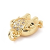 Brass Micro Pave Cubic Zirconia Charms KK-C012-21G-3