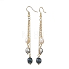 Natural Cultured Freshwater Pearl Tassel Dangle Earrings EJEW-JE07381-01-3