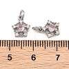 Brass Micro Pave Cubic Zirconia Charms CU-CBAA6E8-05P-04-3