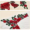 3D Rose Flower Metallic Thread Embroidered Floral Lace Collar AJEW-WH0314-25-4
