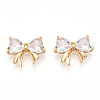 Brass Pave Clear Cubic Zirconia Charms KK-N254-166G-1