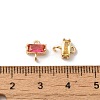 Brass Pave Glass Connector Charms KK-C062-029G-3