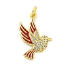 Brass Micro Pave Clear Cubic Zirconia Pendants KK-R159-14A-G-1