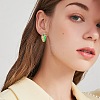 Cubic Zirconia Snake Hoop Earrings with Enamel EJEW-SZ0001-87B-3