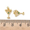 Brass Pave Cubic Zirconia Pendants KK-P325-17B-G-3