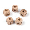Engraved Beech Wood Beads WOOD-N022-06A-1