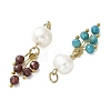 Natural Mixed Stone & Cultured Freshwater Pearl Pendants PALLOY-JF05317-3