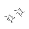 Anti-Tarnish Rhodium Plated Square 999 Sterling Silver Stud Earrings for Women EJEW-S215-13P-1