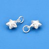 Textured 925 Sterling Silver Star Charms STER-T007-82S-1