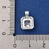 925 Sterling Silver Pave Clear Cubic Zirconia Square Charms STER-D304-05S-3