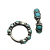 Round Synthetic Turquoise Hoop Earrings EJEW-C178-05-3