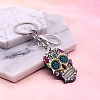 Acrylic Flower Skull Keychain PW-WG713FE-04-1